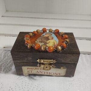 Religious Prayer Shrine, St Anthony Prayer Altar, Wood Prayer Box